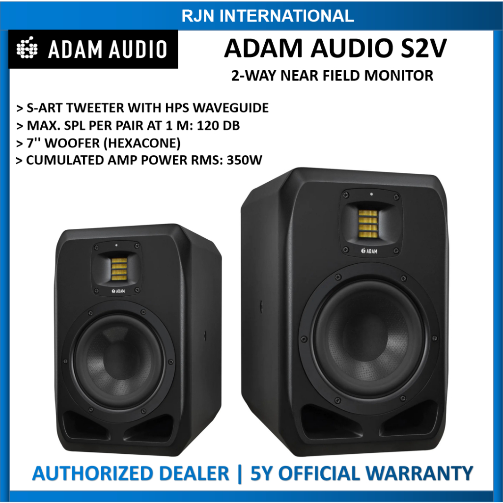 Adam audio S2V Nearfield Monitor, 2way, 7" woofer with 5 years