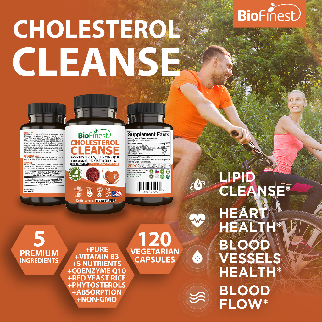 Review Biofinest Cholesterol Cleanse Supplement Red Yeast Rice CoQ10