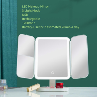 LED Makeup Mirror Make Up Beauty 3 tone led Light Cosmetic Beauty Tabletop Mirror Rechargeable SG Seller