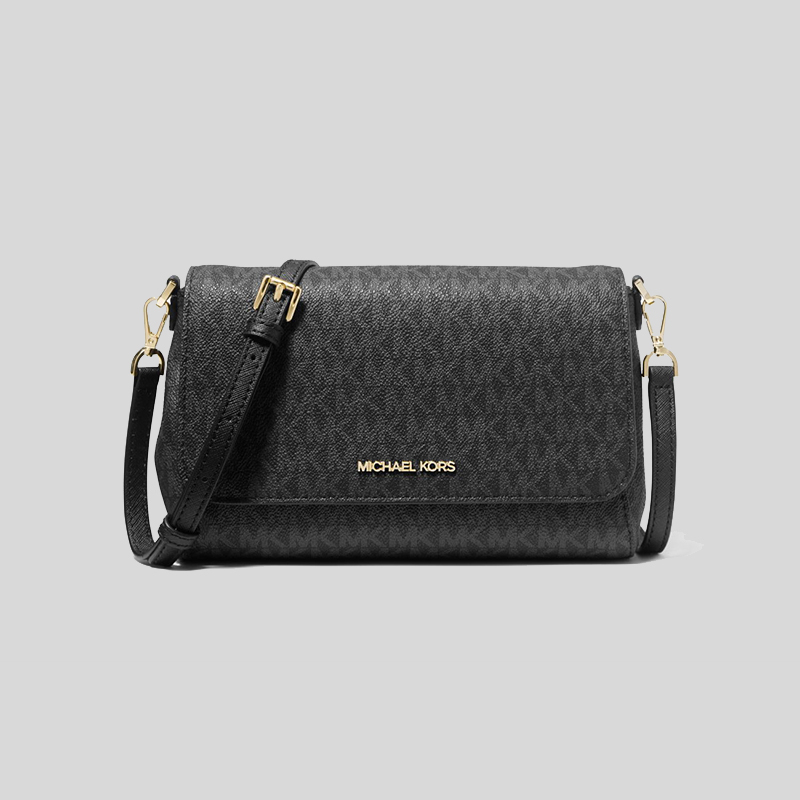 Michael Kors Medium Logo Convertible Crossbody Bag Signature Black