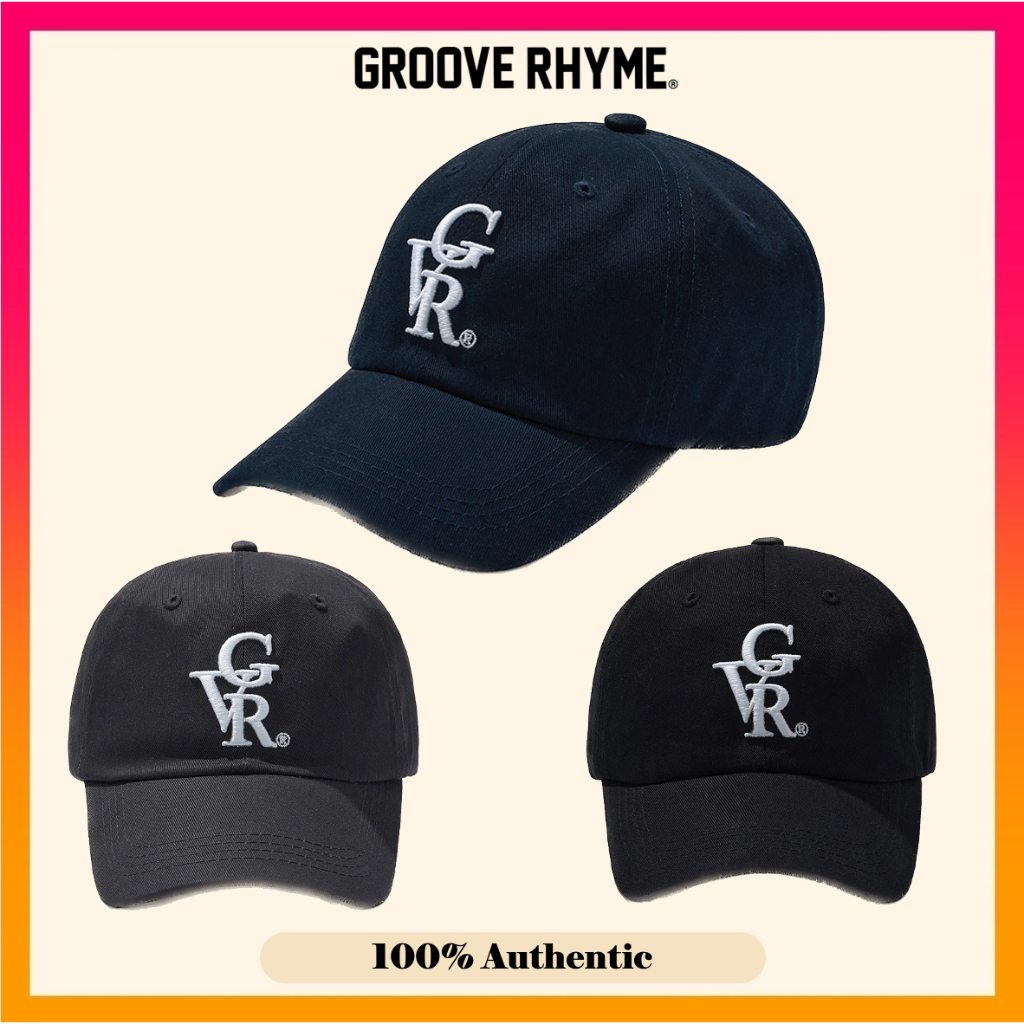 GROOVE RHYME Unisex GVR Simple Logo Ball Cap - 3 Colors (2023 NEW