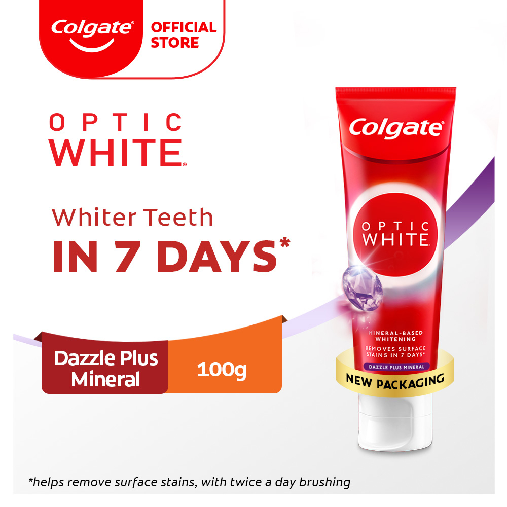 Colgate Optic White Dazzle Plus Mineral Whitening Toothpaste 100g ...