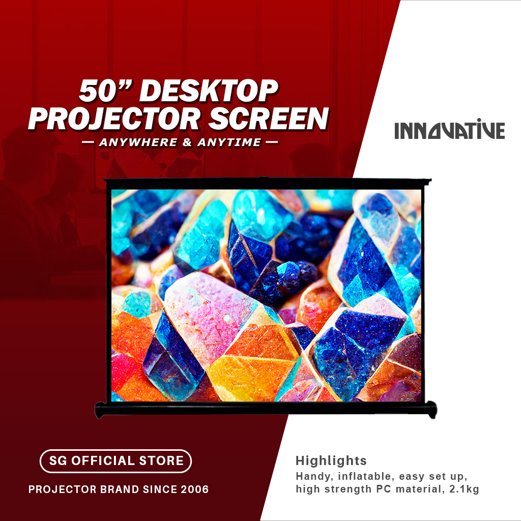 50inch Table Top Projector Screen Shopee Singapore