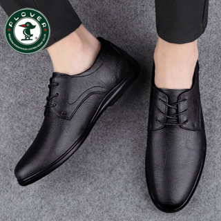 Men Leather Lace-Up Oxfords - Formal Shoes for Wedding Office - Classic Genuine Leather Dress Shoes for Men Comfortable