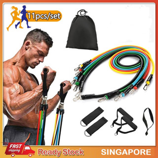 11pcs/set Resistance Band Crossfit Training Muscle Strength Gym Equipment Fitness Resistances Band Yoga Exercise Pull Rope Rubber Elastic Training Expander