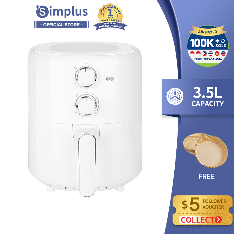 Simplus Air Fryer 3.5L Nonstick Detachable Basket 1500W Small Size