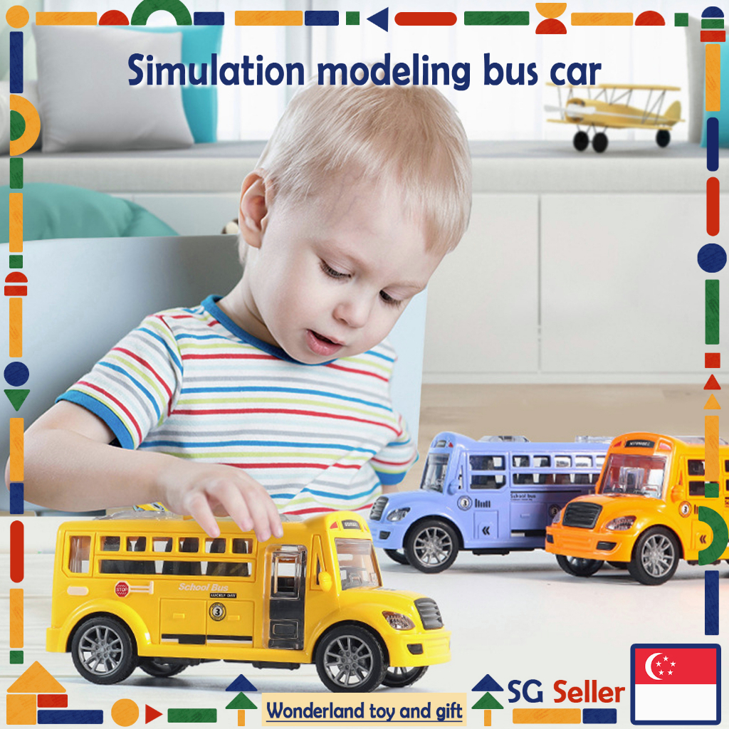 🦄SG TOY🦄Kids School Car Toy Simulation Inertial Driving Bus Model Set Friends Special Cars Toys Boys Holiday Gift