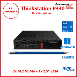 LENOVO ThinkStation P330 Tiny Workstation Desktop 6-Core Intel i7-8700T 32GB DDR4 1TB NVMe HDMI DP Used