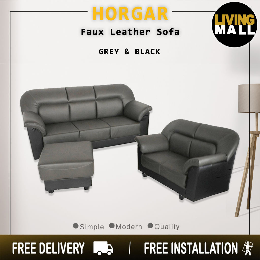 Living Mall Horgar Faux Leather Sofa