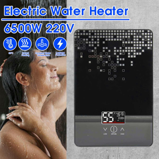 6500W Electric Hot Water Heater with installation 220V Tankless Instant Boiler Bathroom Tankless Shower Set Thermostat