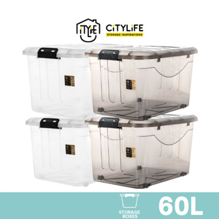 Citylife 60L Multi-Purpose Stackable Storage Container Box With Wheels - L