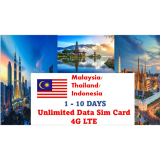 Malaysia Thailand Indonesia Unlimited Data Sim Card 1 day/ 3 days/ 5 days/7 days