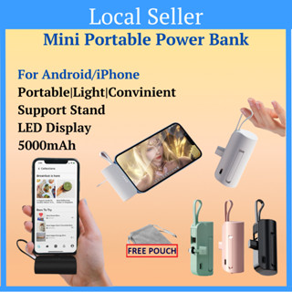 【Free Gift】Jafexy Portable PowerBank 5000mAh Small Mini Capsule Power Bank Charger With Cable Connector
