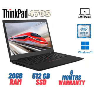 A Grade LENOVO Thinkpad T470s / Intel Core i7- 7th Gen/ 8/12/20 GB RAM / 256/512 GB SSD /14” FHD display/ WINDOWS 11 PRO