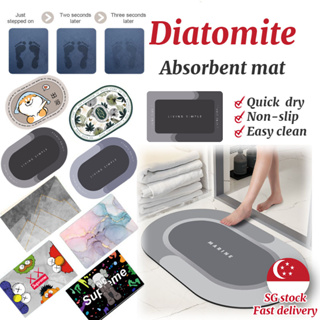 【2 For $10.99】Diatomite Mat Soft Non-slip Mat Absorbent Mat Quick-Drying Diatom Mat Bathroom Floor Mat Shower Mat