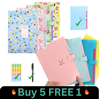 [BUY 5 FREE 1] File Folder A4 Document Organizer Holder For School and Office Storage Stationery Five Pocket