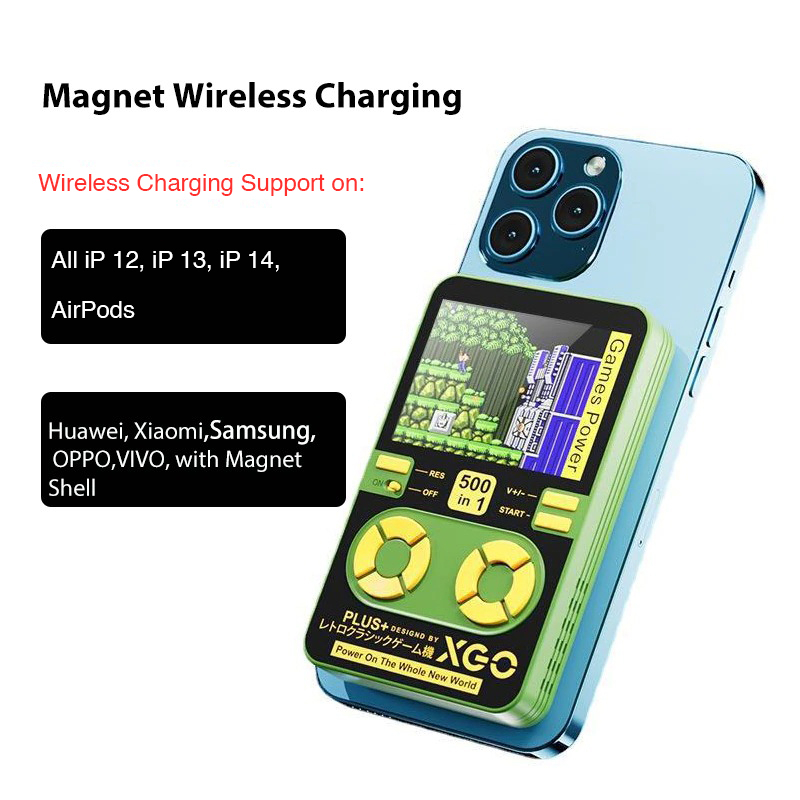 Multi-Functional Wireless Magnetic Power Bank With Mni Gaming