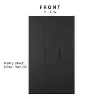 Homez 200cm 3 Door Wardrobe With Black Metal Handle - HMZ-FN-WD-6008 #6