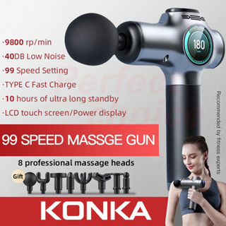 KONKA 99-Speed Massage Gun 8 Massage Head LCD Touch Fascia Gun Large Capacity Battery Deep muscle massage SG Seller