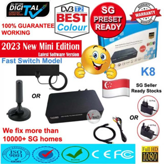 [Local Seller][Ready Stock] 2023 New Mini Edition K8 DVB-T / T2 Set Top TV Box SG Bundle [Original]