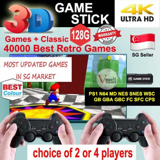 [Original SG Version] [Ready Stock] 40000 3D and Retro Classic Games 4K 128GB Wireless Portable Video Game Stick Console