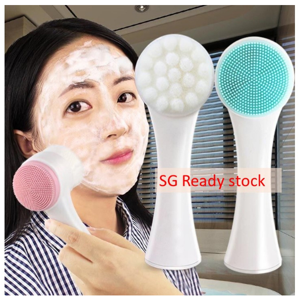 SG Face Brush / Dual Cleansing Pore Brush / Face Scrub / Face Wash /SG Ready Stock/gifts 洁面刷/洗脸刷