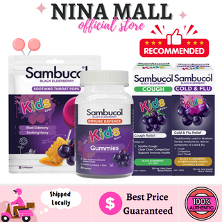 Australian Sambucol Kids Immunity Gummies 50 Pastilles | Cough | Cold & Flu | Throat Pops | Black Elderberry [Nina.sg]
