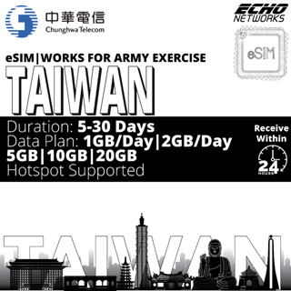 [eSIM] Taiwan 5-30 Days 1GB/2GB/Day | 5GB|10GB|20GB(4G) | No registration Required