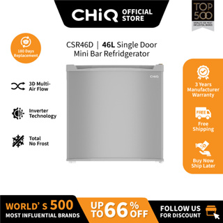 CHiQ Single-door Mini  Bar Fridge 46L Non-inverter Low Noise/Less Power Consumption Refrigerator 3 Years Warranty CSR46D