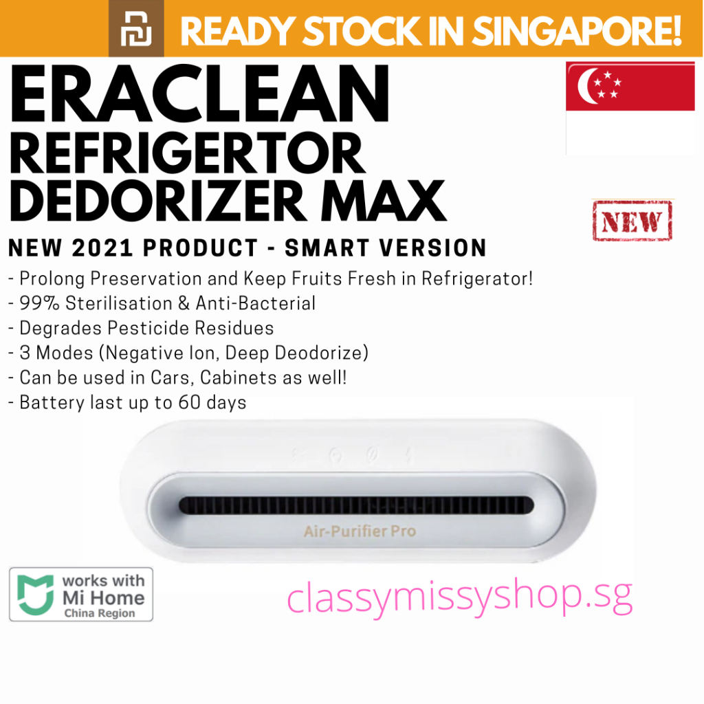 🇸🇬 [NEW] ERACLEAN Refrigerator Deodorizer Pro Sterilizer MAX, Fridge Air Purifier