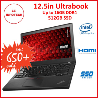 USED Lenovo ThinkPad X260 12.5” Ultrabook Laptop Intel Core i5-6300U 2.40GHz 8/16GB HDD/SSD HDMI MiniDP Webcam W10Pro