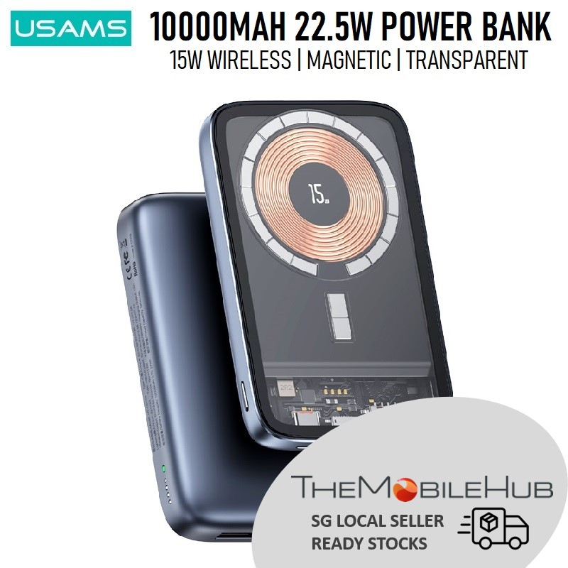 Usams Us-Cd184 10000Mah 22.5W Magnetic 15W Wireless Power Bank Fast
