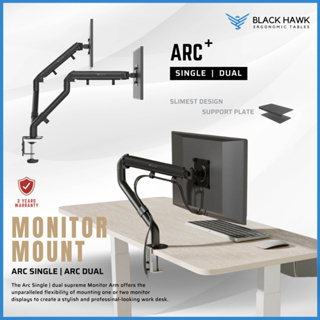 🦅 (𝐒𝐆 𝐒𝐓𝐎𝐂𝐊) Black Hawk Ergonomic Monitor Mount | Monitor Arm | Monitor Clamp | Computer Mount | Screen Mount