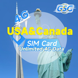 USA Canada sim card Prepaid 3~15 Days Support eSIM Unlimited Data 4G Operator Data Roaming For Travel