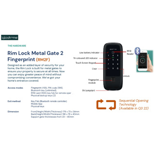 Igloohome Bundle - Rim Lock Metal Gate Fingerprint (RM2F) + Push Pull Mortise (MP1F) #1