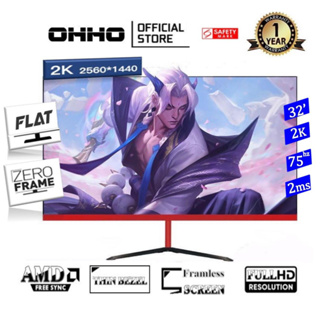【READY STOCK】32’inch Curved I OHHO Brand  Full HD 2560*1440 l 75/165 hz l IPS Gaming Monitor l Flicker Free AMD Freesync