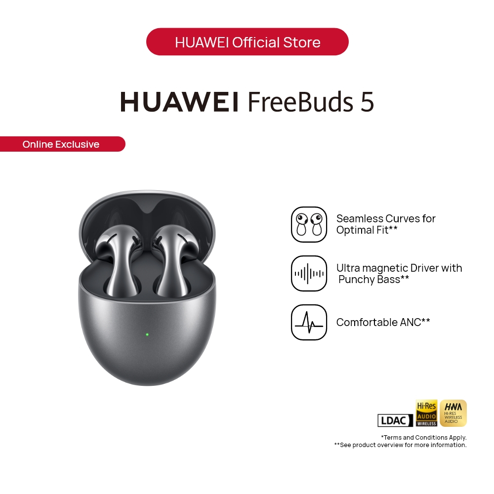 New] FreeBuds 5 Wireless Earphone | TWS Bluetooth Earbuds Seamless Curves for Fit | Shopee Singapore