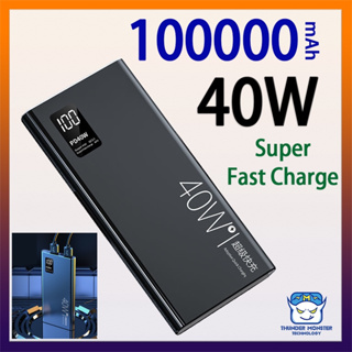Powerbank 100000mAh 40W Super Fast Charging Powerbanks Portable Power PD18W Charge Mobile Power Charger