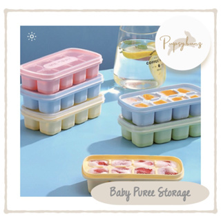 <🇸🇬BEST SELLER🔥> Baby Food Puree Icecubes Silicon Storage Tray w/ Lid Infant Kids Children BLW Weanfeed