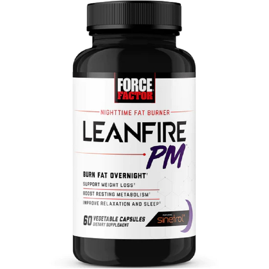 Force Factor LeanFire PM Weight Loss, Night Time Fat Burner For Men and Women, 60 Vegetable Capsules