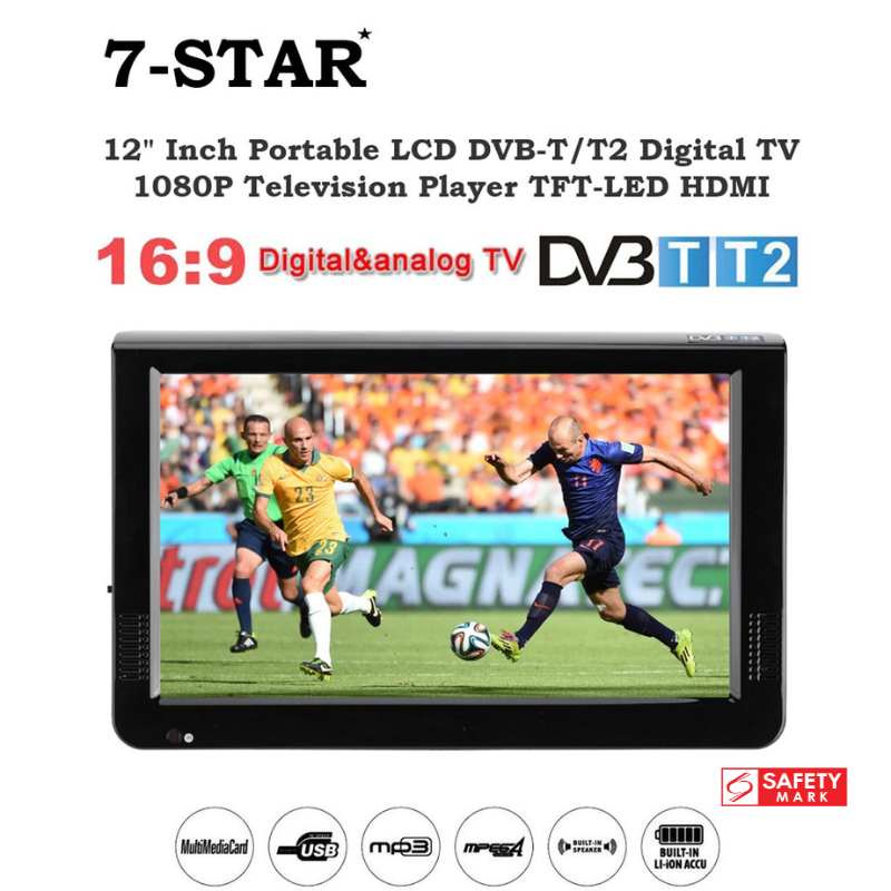 7-STAR* 11.6" LED Digital Portable TV (AV/TF/USB/HDMI) 12''inch Rechargeable Battery Portable Monitor