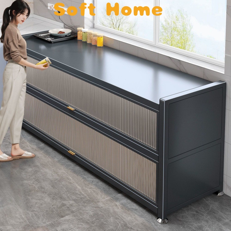 In Stock Kitchen Multi-Layer Storage Cabinet Dining Side Cupboard Microwave Locker Floor Storage Rack Storage Cabinet