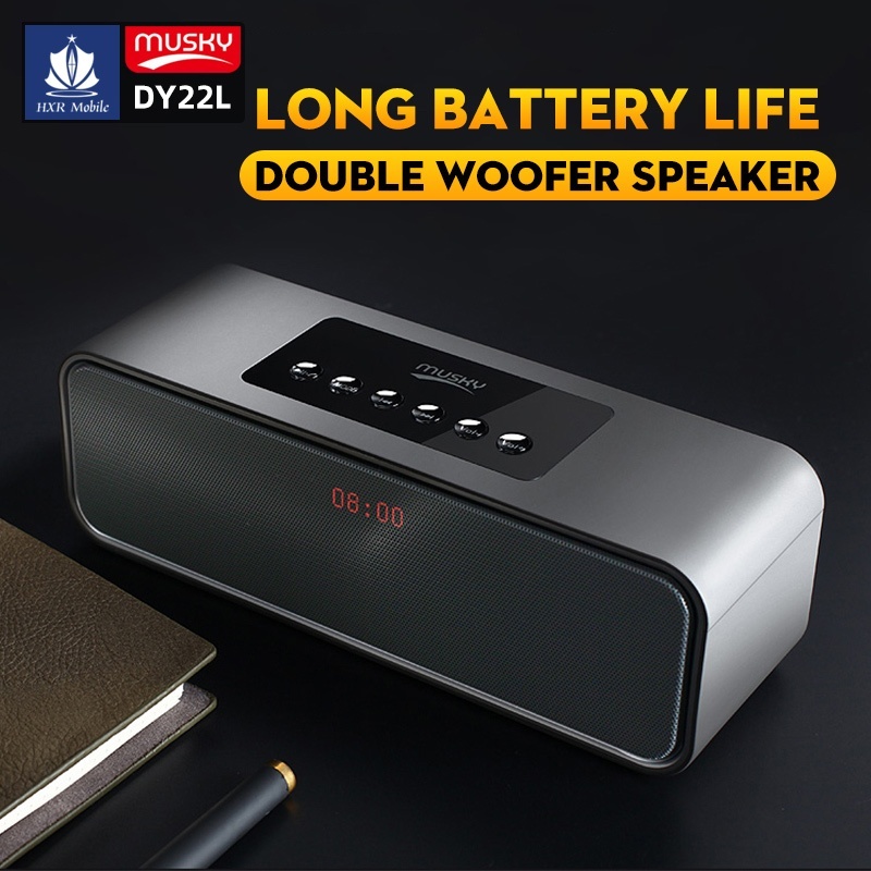 HXR 2025 Hot Sale Musky Bluetooth Speaker HIFI Surround Sound Dual Horn Subwoofer FM Radio Outdoor Portable Music Player