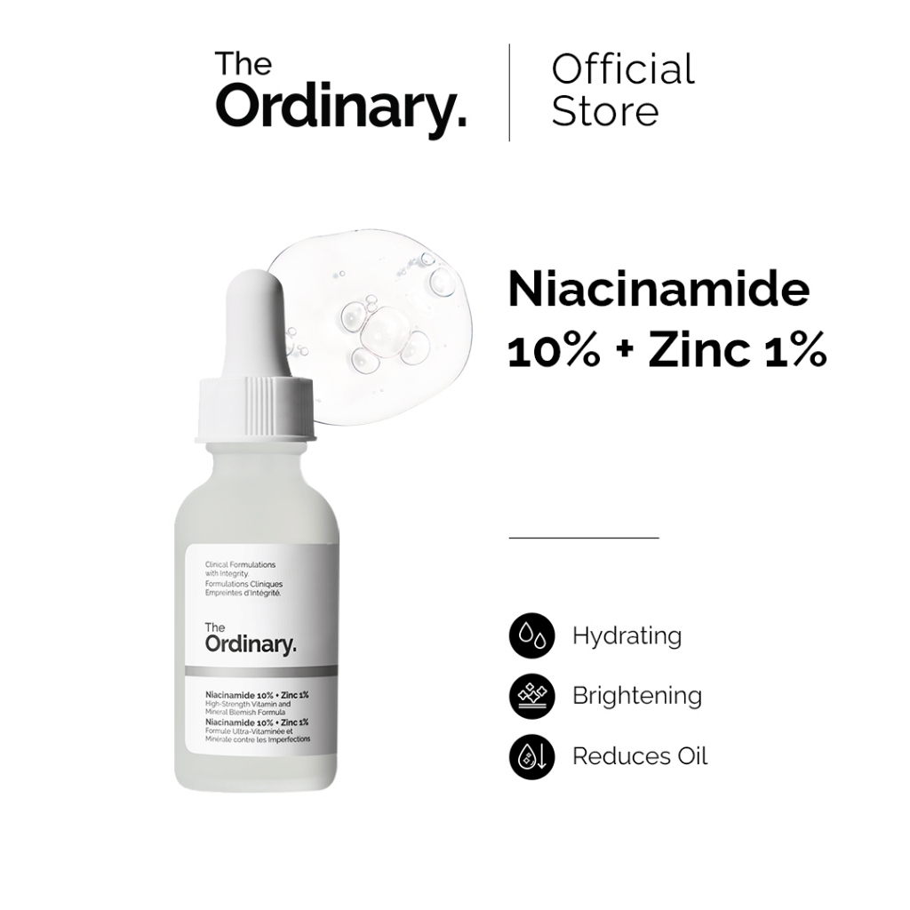 The Ordinary Niacinamide 10% + Zinc 1% - 30mL/60mL | Oil Control, Acne-Prone Skin, Brightening