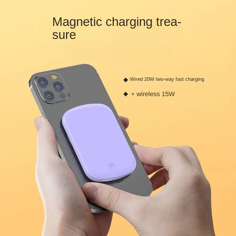 Magnetic Suction Wireless Charging Bank Portable Fast Charging Mini