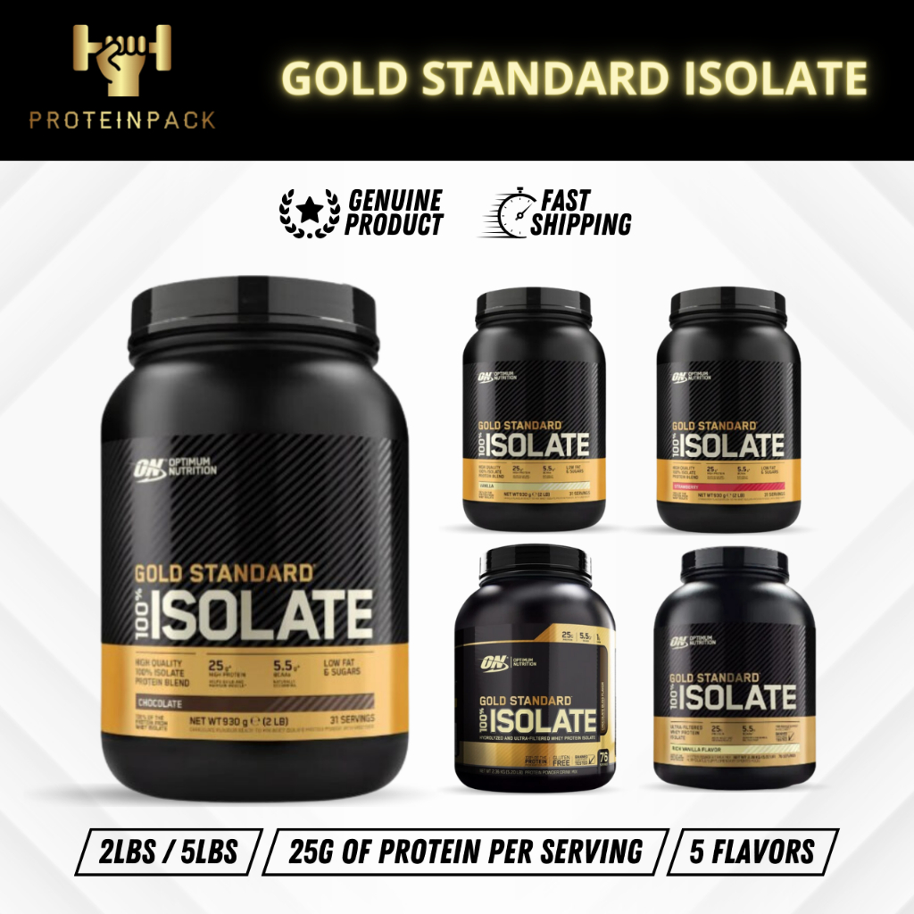 Optimum Nutrition Gold Standard Isolate Protein 2lbs 5lbs | ON whey protein | muscle gain | protein powder