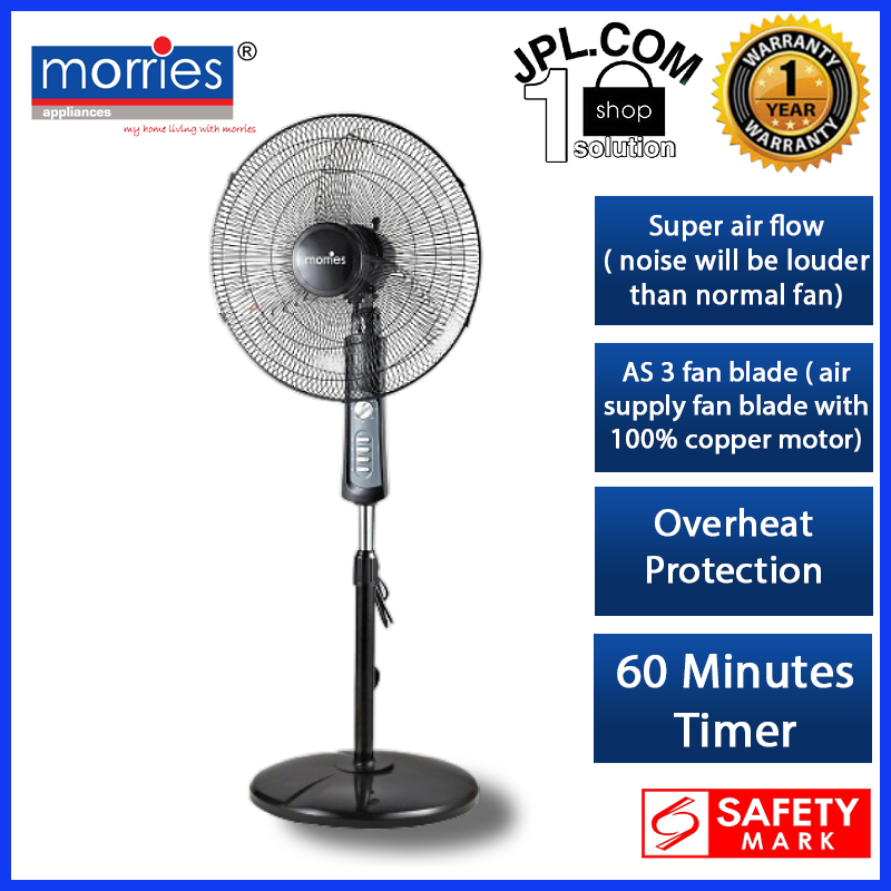 Morries 18 Inch Stand Fan /Floor Fan W/Timer MS-545SFT