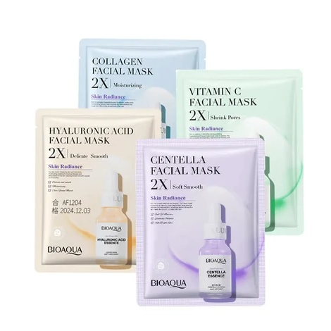 [SG Seller] BioAqua Skin Radiance Facial Mask Collagen, HA, Vitamin C, Centella Face mask Hydration