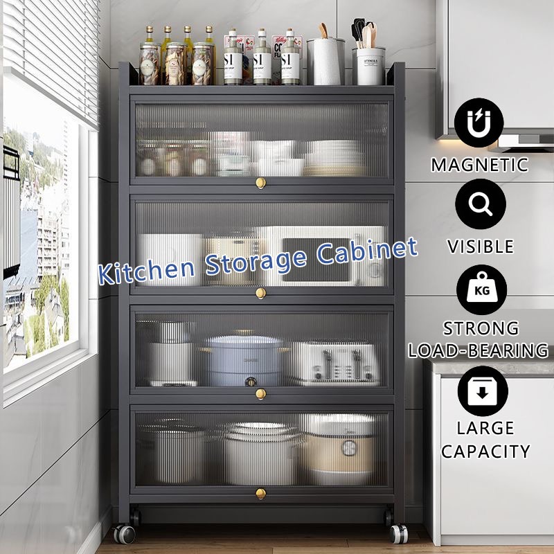 Kitchen storage cabinet | Dust-proof locker | Cupboard cutlery storage cabinet | Microwave Oven Pot Rack
