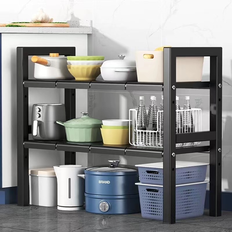 【TOP ONE】Adjustable height stainless steel kitchen organizer sink rack Kitchen storage rack Cabinet layer rack